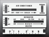 1959 Cadillac Series 62 White Heater Control Overlay HVAC